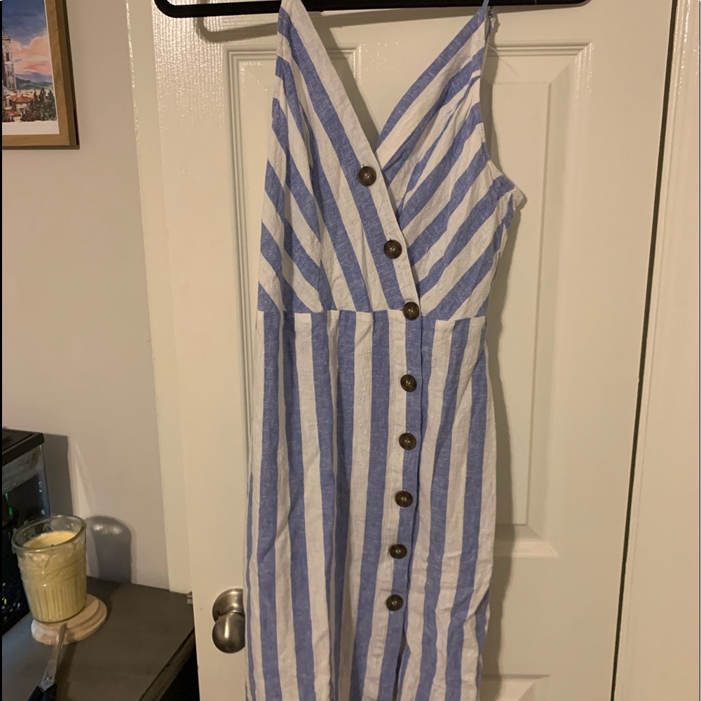 Linen wrapped midi dress